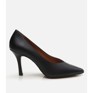 01AYH293500A100 HAKIKI Deri Siyah Kadın Stiletto