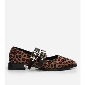 Kadın Mary Jane Leopar Desenli Loafer
