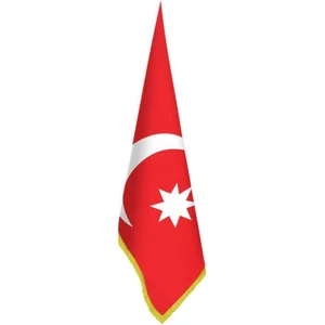 Son Osmanlı Imp. Bayrağı-17 Eski Türk Devletleri-Ofis-Makam-Toplantı Odaları - Saçaklı Makam Bayrağı