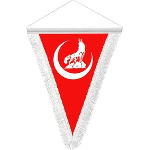 Bozkurt Hilal Kırmızı Hatıra Üçgen Flama Bayrak