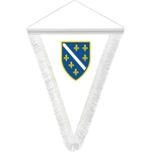 Bosna - Hersek - Saten Hatıra Üçgen Flama Bayrak