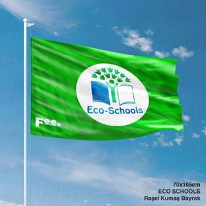 Çevre Dostu Okul Eko Okul Eco Schools Bayrak Raşel Kumaş Bayrak 70 x 105 cm