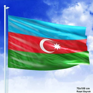 Azerbaycan Cumhuriyeti Bayrağı 70 x 105 cm Bayrak Raşel Kumaş Bayrak