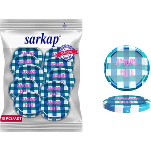 Hijyenik Paketli 10 Adet Kavanoz Kapağı Dolce Vita Desenler 82 mm - Amore Mio Mavi