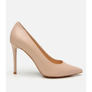01AYH303720A330 KADIN Deri Bej Ince Topuklu Stiletto