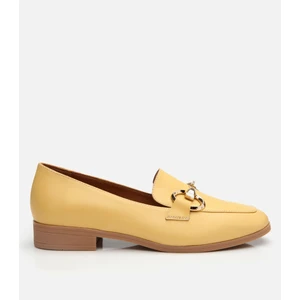 01AYH303960A520  Deri Sarı Kadın Tokalı Loafer