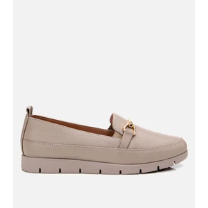 Kadın Deri Vizon Tokalı Loafer
