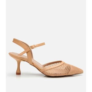 01AYH307420A310 BEJ Kadın Fileli Stiletto