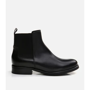 Deri Siyah Kadın Düz Bot