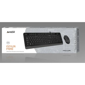 F1010 USB Q Trk Optic Mouse Siyah/Gri Standart Klavye - Mouse Set