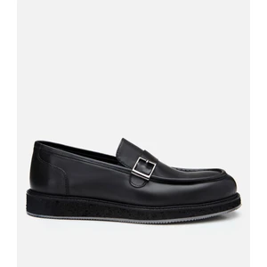 02AYH292180A100 HAKIKI Deri Siyah Erkek Loafer