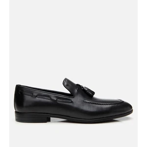 02AYH303410A100 ERKEK Deri Siyah Püskül Detaylı Loafer