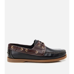 02ayh303300a104 Erkek Deri Siyah Bağcık Detaylı Günlük Loafer
