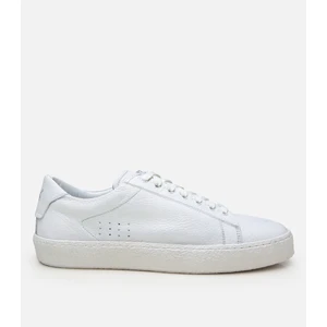 02AYH305680A900 ERKEK Deri Beyaz Şeffaf Tabanlı Spor Ayakkabı