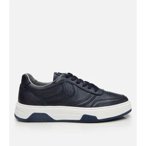 02AYH305880A680 ERKEK Deri Lacivert Yüksek Tabanlı Spor Ayakkabı