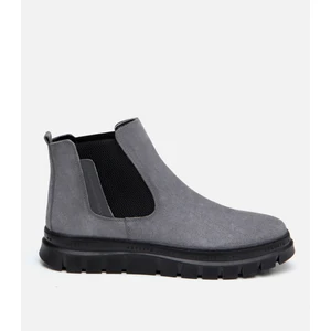 02BOH296100A230 HAKIKI Deri Gri Erkek Günlük Bot