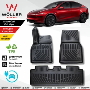 Yeni Tesla Model Y Juniper Paspas 2025 Sonrası Uyumlu 3D Havuzlu Paspas
