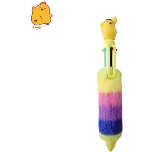 Kuromi Cinamoroll My Melodi Figürlü Tüylü Çok Renkli Tükenmez Kalem – 10 Renkli Disney Yazı Kalemi | Fancy Space