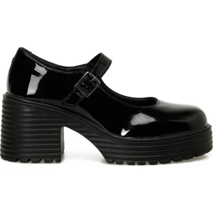 24K-521 5pr Siyah Kadın Oxford Ayakkabı