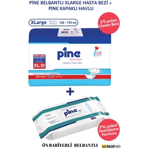 Belbantlı Ön Bariyerli Hasta Bezi Xlarge 30X2 + Temizleme Havlusu 50X3 Set