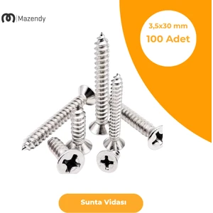Sunta Vidası Galvanizli 3,5X30 mm 100 Adet