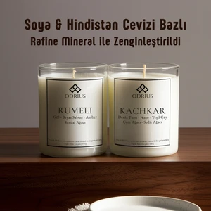 Zarif Mevsim Geçişi Kokulu Mum Seti – Gül, Sandal Ağacı, Çam, Sedir – 2’li Premium Mum – Soya & Hindistan Cevizi Bazlı ve Rafine Mineral ile Zenginleştirilmiş Özgün Mum Karışımı – (2x150g) - ODRIUS
