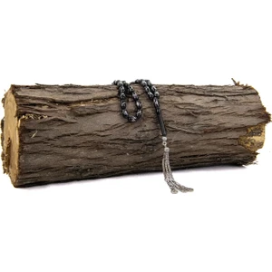 Gümüş Kakmalı Kapsül Kesim Oltu Tesbih