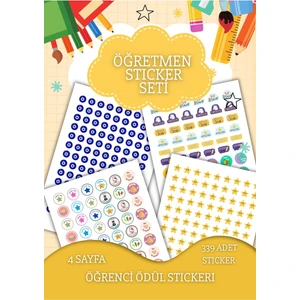 4 Sayfa Öğretmen Sticker Seti Öğrenci/ Ödül/ Ödev Stickerı/a4 Boyutu