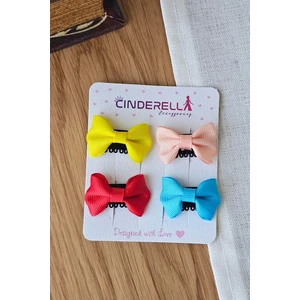 4'lü Fiyonklu Saçsız Bebek Tokası Renkli - Az Saçlı Kız Bebek Toka Seti Çıt Çıt Yenidoğan Tokası