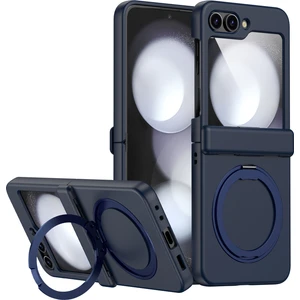 Samsung Galaxy Z Flip5 5g Dönebilen Halkalı Kapak Sert Pc Geri Manyetik Telefon Kılıfı-Lacivert (Yurt Dışından)