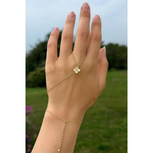 “altın Kaplama Yonca Detaylı Zincir Şahmeran Bileklik”