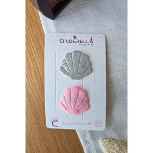 2'li Deniz Kabuğu Model Saçsız Bebek Tokası - Az Saçlı Kız Bebek Toka Seti Çıtçıtlı Yenidoğan Tokası