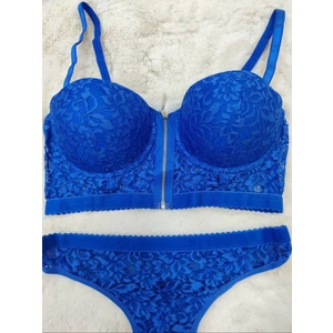 Ekonomik Önden Açılan Fermuarlı Dantel Detaylı Soft Dolgulu Sütyen - Iç Çamaşır Takımı