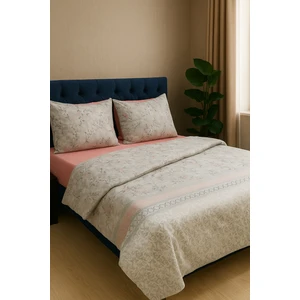 Lüks Dayanıklı Yumuşak Pamuklu Çift Kişilik Nevresim Takımı Seti + Lastikli Çarşaf +2 Yastık Kılıflı