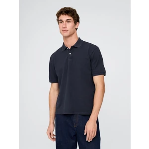 Erkek Gri Relaxed Pique Polo T-Shirt