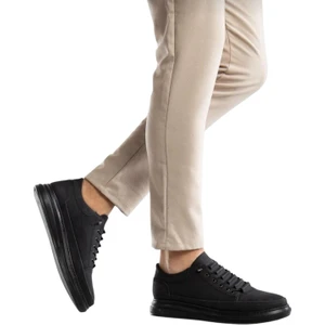 Erkek Siyah Günlük Hafif Poli Dikişli Taban Yürüyüş Garantili Spor Sneaker Ayakkabı