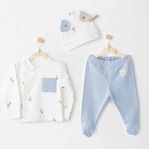 AC26073 Hat Set Rainbow 3'lü Zıbın Takım Blue