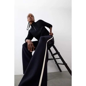 Oversize Geniş Kalıp Yarım Fermuarlı Dik Yaka Modal Sweatshirt D7126AX25AU