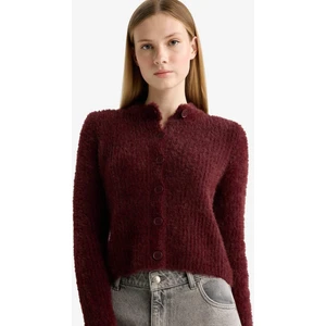 Slim Fit Dar Kesim Bisiklet Yaka Triko Hırka Z9318AZ25WN