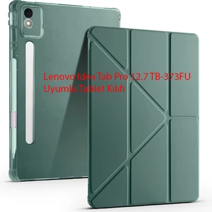 Yesnıce Lenovo Idea Tab Pro 12.7 TB-373FU Uyumlu Kalemlikli Standlı Uyku Modlu Katlanabilir Tablet Kılıfı