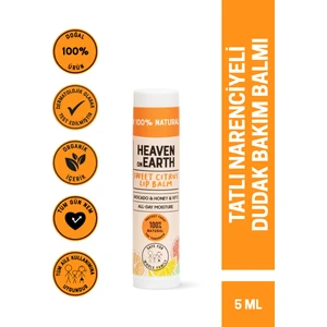 Heaven On Earth Sweet Citrus Lip BALM%100 Doğal ve Organik Içerikli Nemlendirici Besleyici Dudak Bakım Kremi Portakallı5 gr