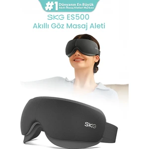 ES500 Göz Masaj Aleti, Isı Terapili, Sessiz, Hafif ve Kolay Taşınabilir, Bluetooth Müzikli, Uzun Süreli Kullanım, 1500 Mah Batarya, (Mat Koyu Gri)