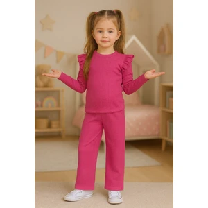 Kız Çocuk Kolları Fırfırlı Alt Üst Takım