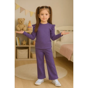 Kız Çocuk Kolları Fırfırlı Alt Üst Takım