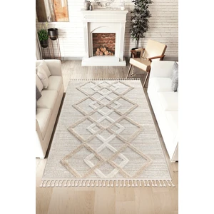 Mılan Krem Bej Yumuşak Bukleli ve Havlı Iskandinav Makine Dokuma Halı Oturma Odası Salon Mutfak Antre