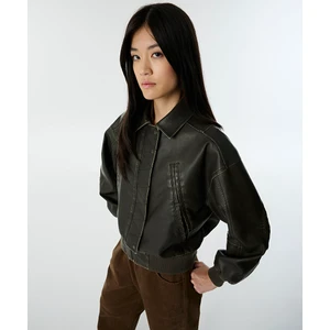 Deri Görünümlü Bomber Mont TW6250012028074