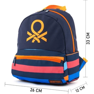 United Colors Of Benetton Çizgili ve Ikonik Logo Baskılı Erkek Çocuk Anaokul Çantası