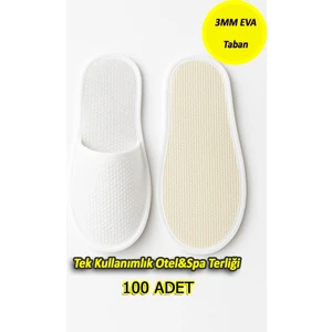 Tek Kullanımlık Eva Kalite Spa & Otel Terliği – 100'LÜ Paket | Hijyenik, Kaymaz Tabanlı, Unisex