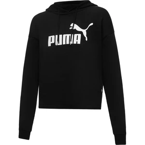 Cropped Logo Tr Kadın Siyah Kapüşonlu Sweatshirt