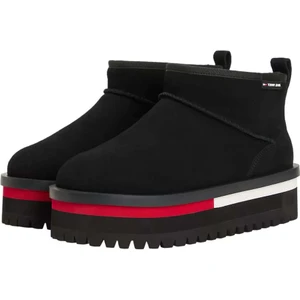 Kadın Süet Platform Tabanlı Kar Botu - Siyah